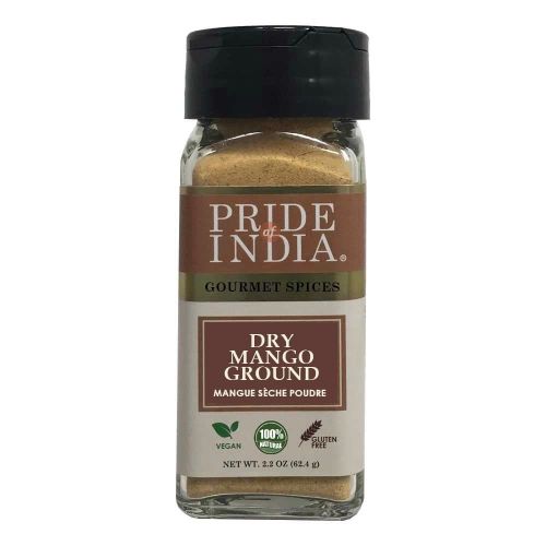 Pride Of India - Natural Dry Mango (Amchur) Powder - 2.4 oz (68 gm) Dual Sifter Jars, Vegan Sun, Dried Spice, Best for Chutneys, Soups Pride Of India - Natural Dry Mango (Amchur) Powder - 2.4 oz (68 gm) Dual Sifter Jars, Vegan Sun, Dried Spice, Best for Chutneys, Soups