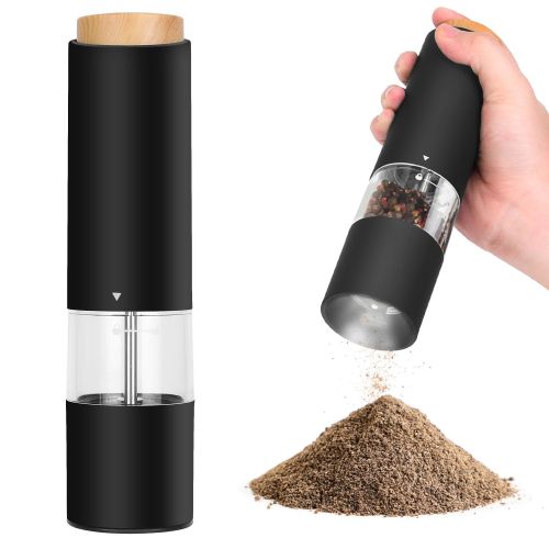 2Pcs Electric Salt and Pepper Grinder Battery Powered Salt Mill Sets With Adjustable Coarseness One Hand Easy Operation Visible Refilling Bottle 2Pcs Electric Salt and Pepper Grinder Battery Powered Salt Mill Sets With Adjustable Coarseness One Hand Easy Operation Visible Refilling Bottle